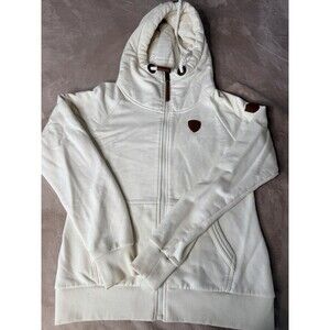 Wanakome Hestia Heather Oatmeal High Collar Full-Zip Sweatshirt Size M